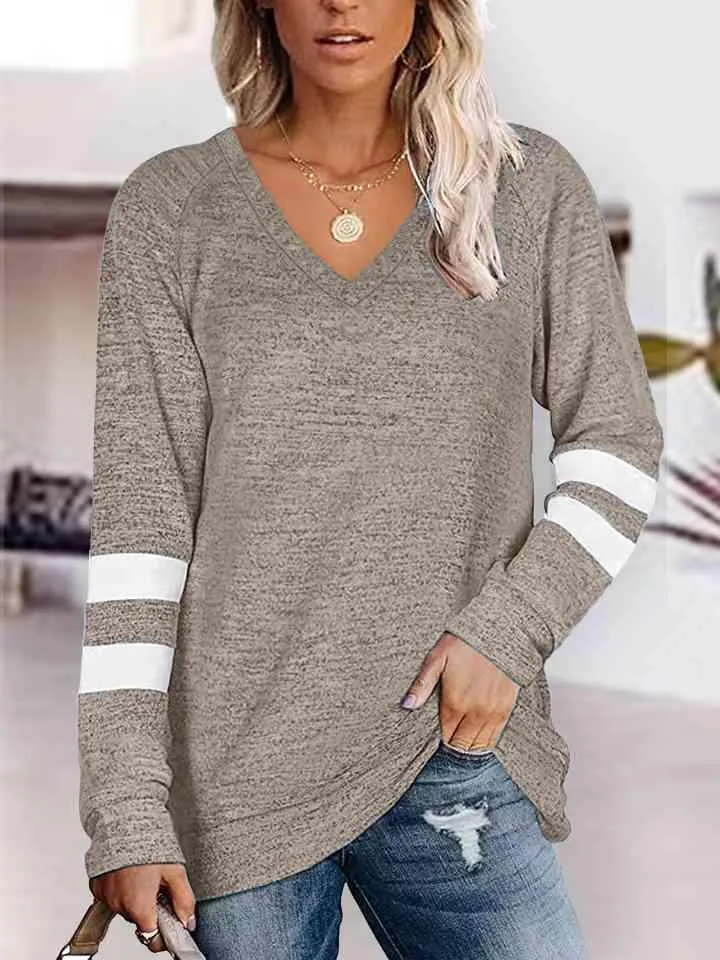 Raglan Sleeve T-Shirt, V Neck