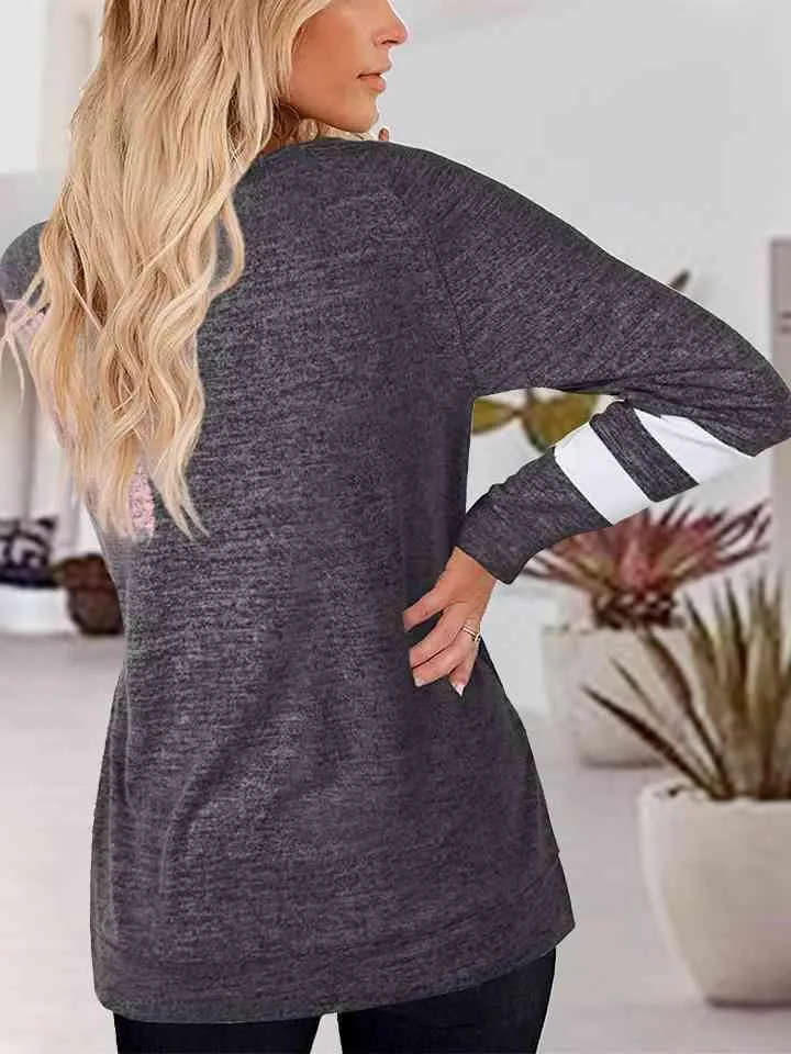 Raglan Sleeve T-Shirt, V Neck