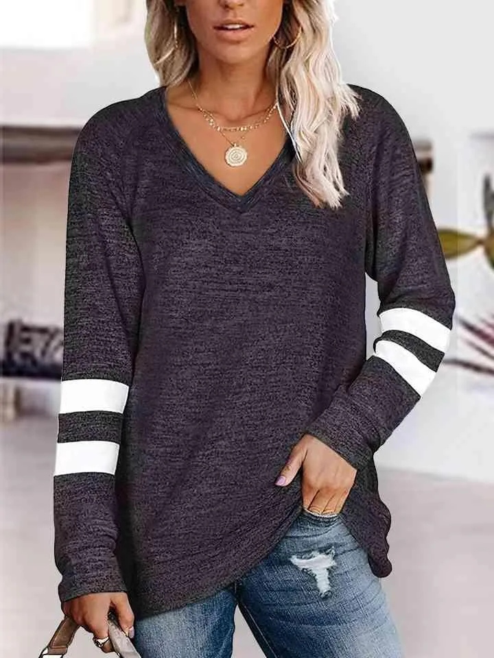 Raglan Sleeve T-Shirt, V Neck