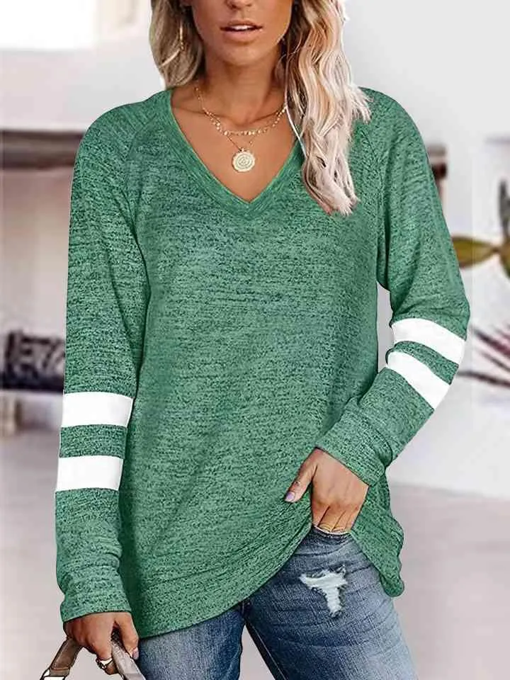 Raglan Sleeve T-Shirt, V Neck