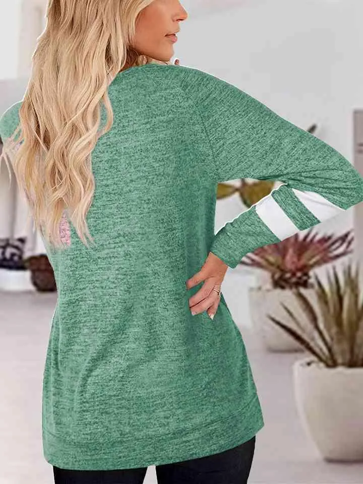 Raglan Sleeve T-Shirt, V Neck