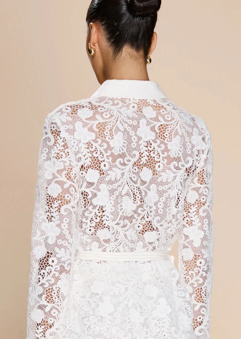 Rana Lace Blazer - White