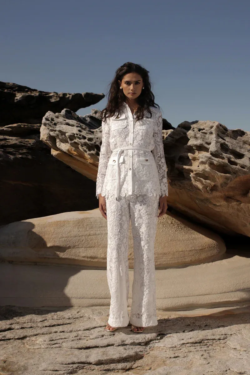 Rana Lace Blazer - White