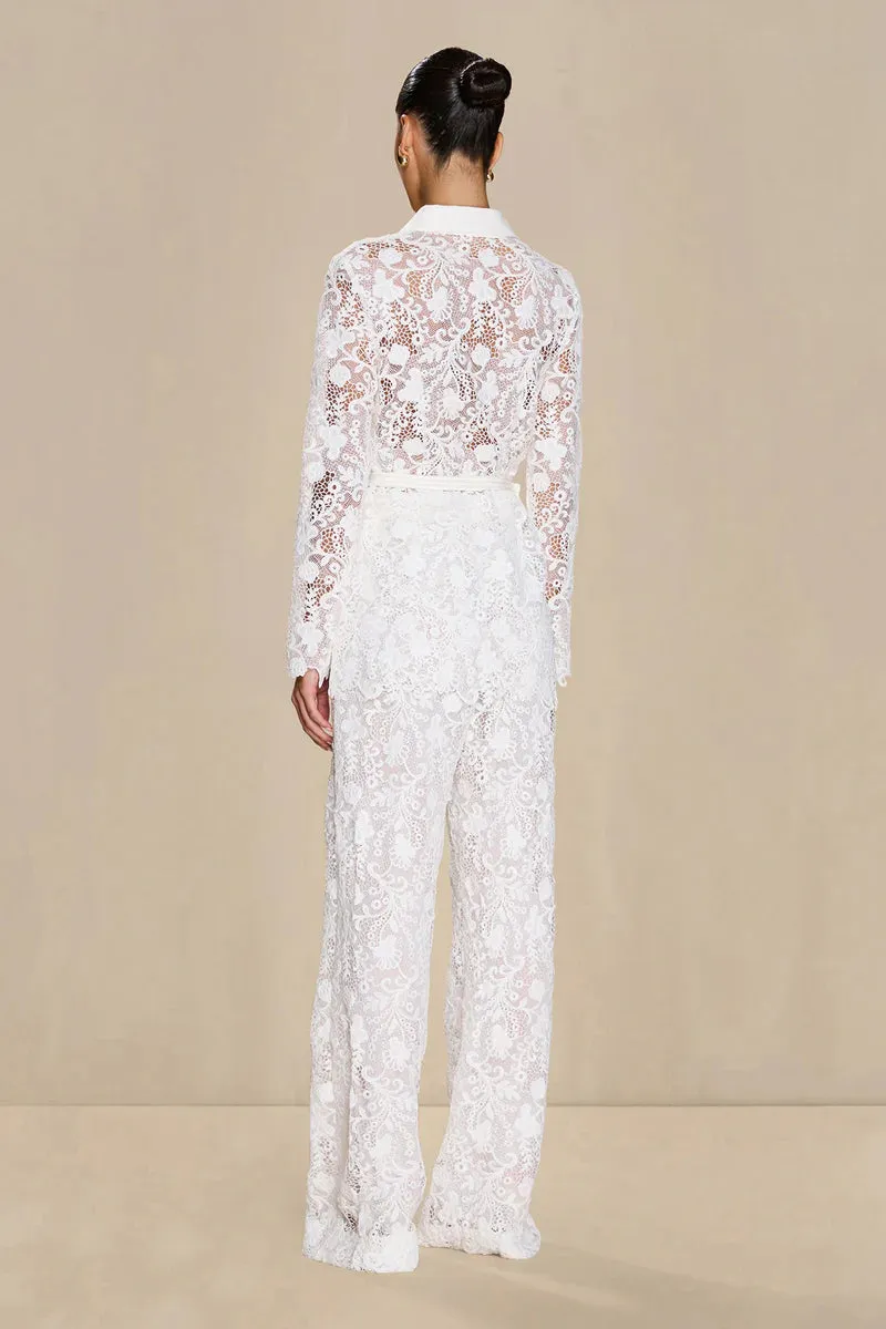 Rana Lace Blazer - White