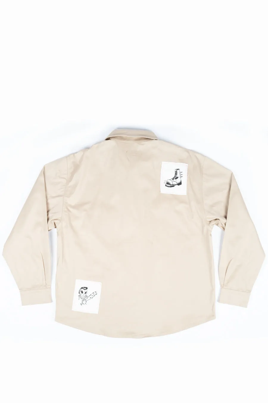RASSVET COTTON SHIRT WITH PRINTED PATCH BEIGE