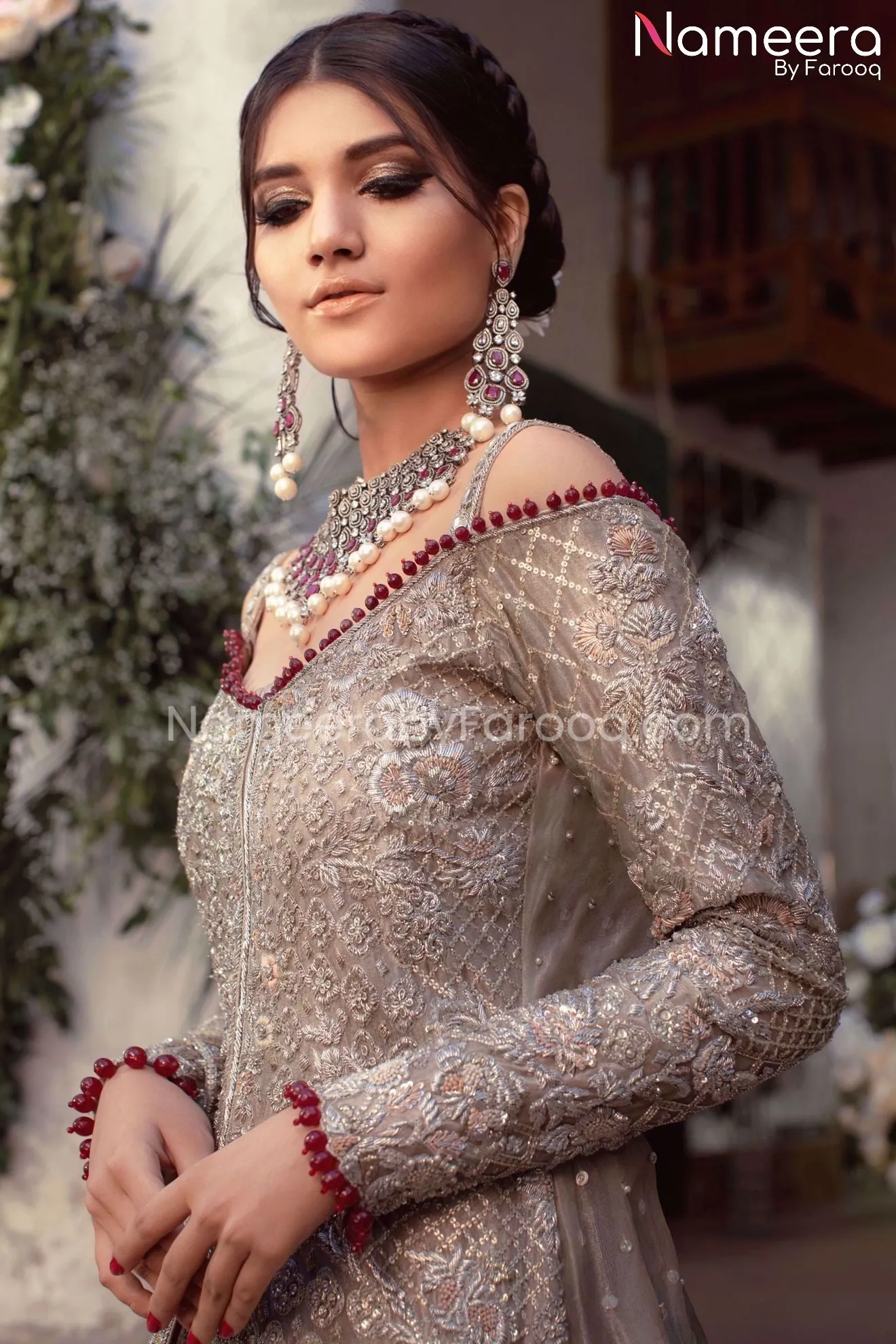 Red Lehenga with Open Shirt Bridal Dress Online #BS119