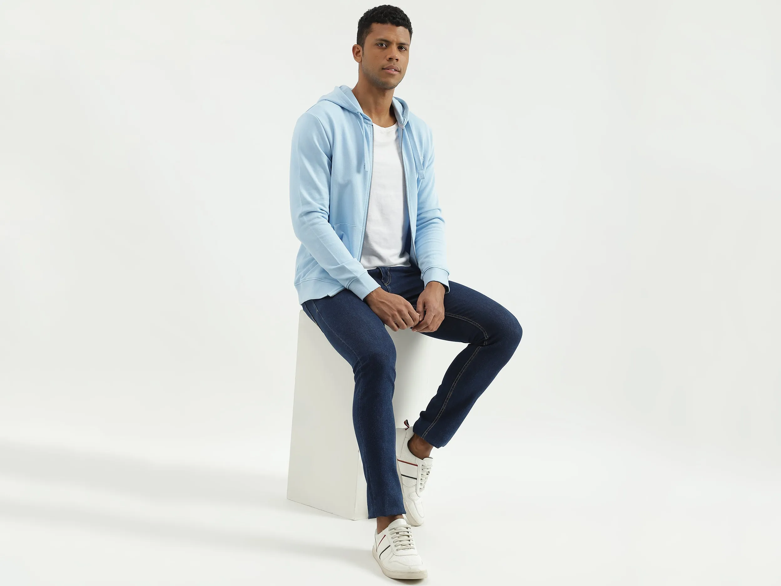 Regular Fit Hooded Solid Sweatshirt