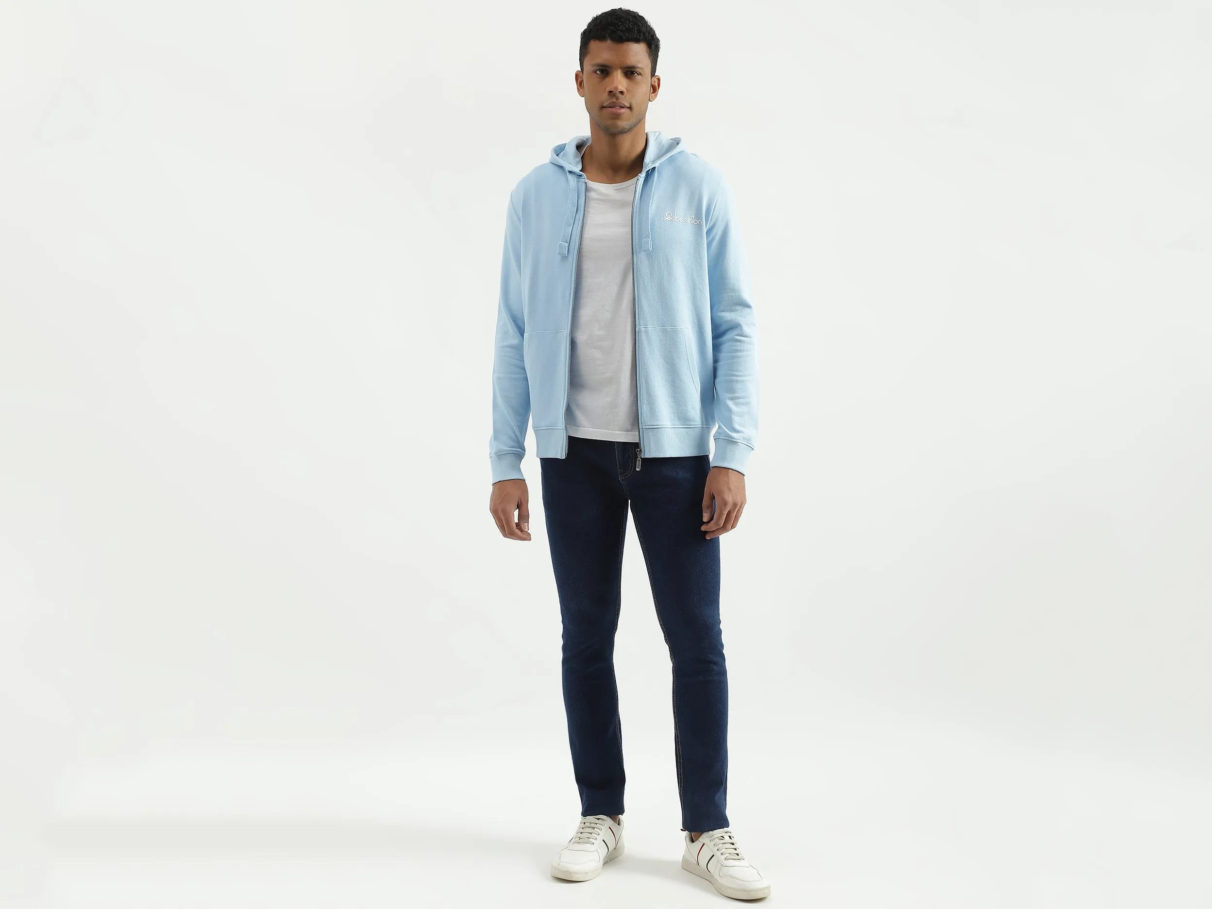 Regular Fit Hooded Solid Sweatshirt