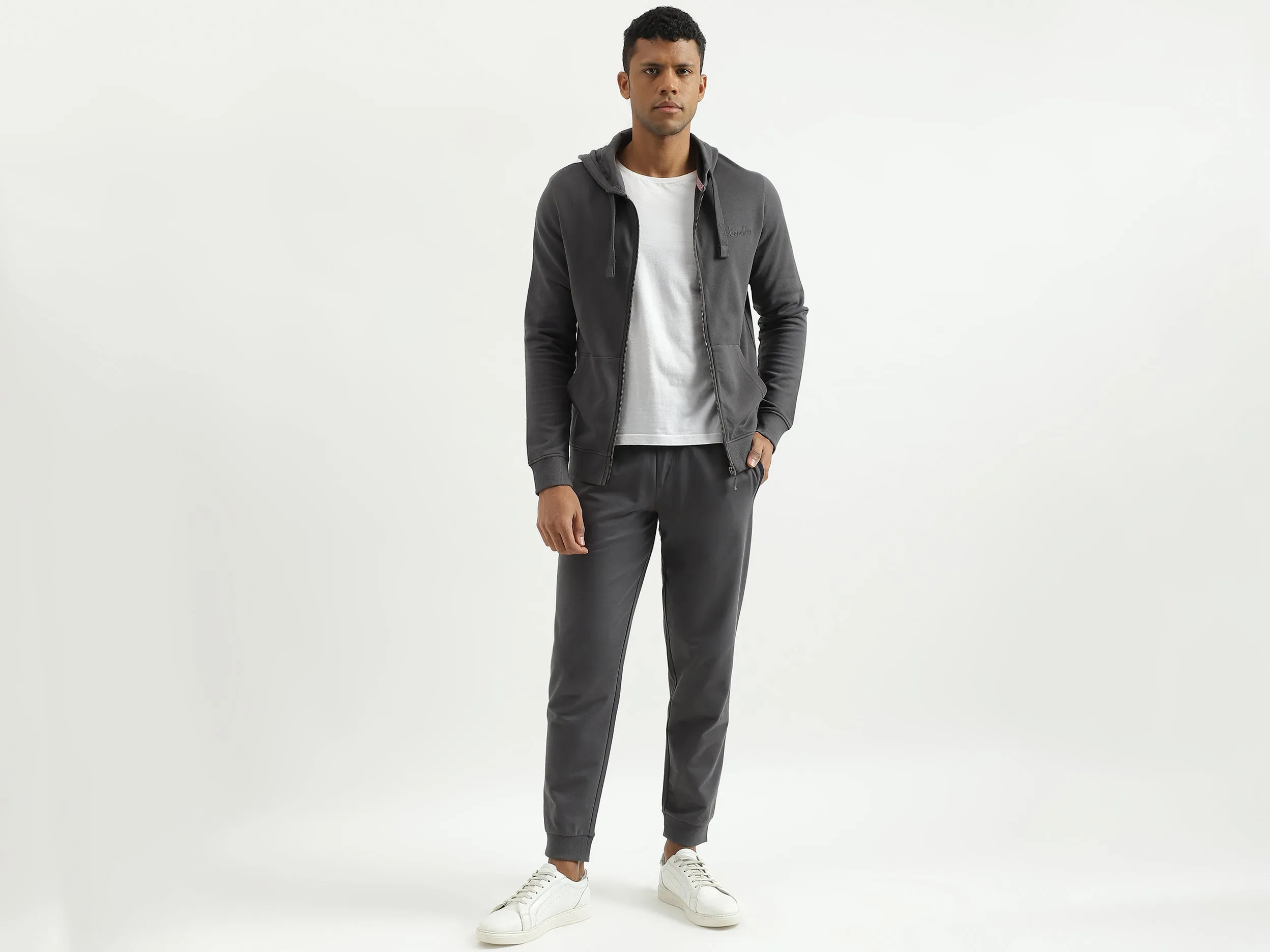 Regular Fit Hooded Solid Sweatshirt