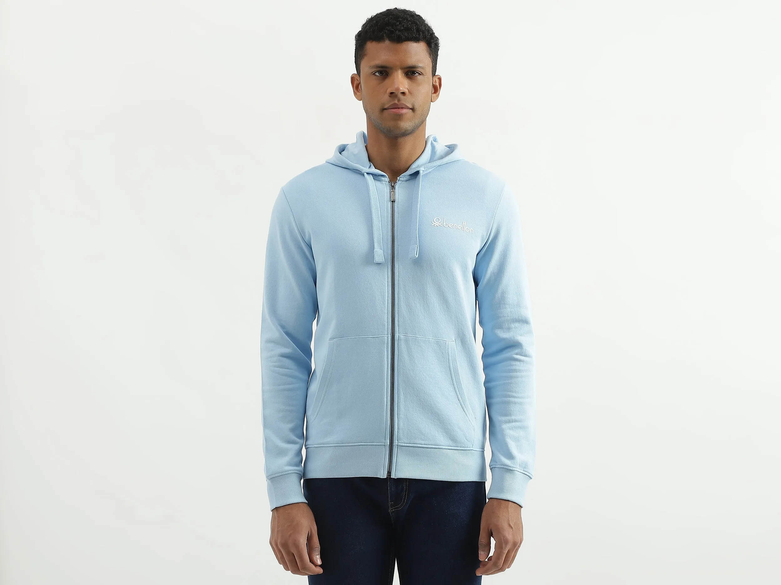 Regular Fit Hooded Solid Sweatshirt
