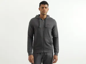 Regular Fit Hooded Solid Sweatshirt
