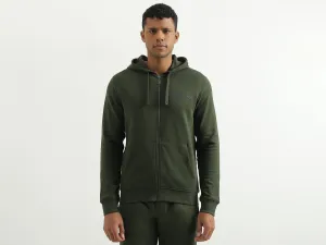Regular Fit Hooded Solid Sweatshirt