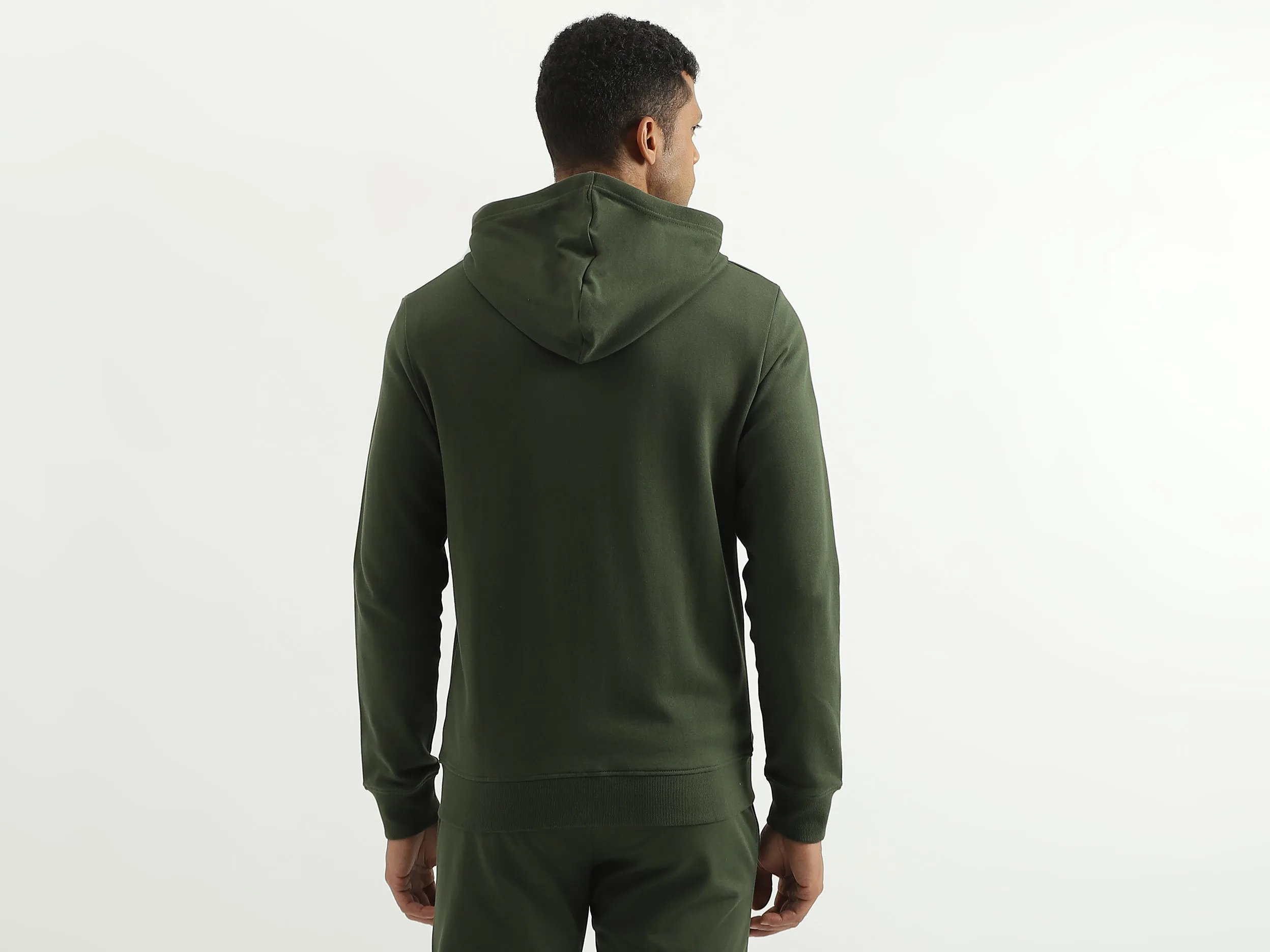 Regular Fit Hooded Solid Sweatshirt