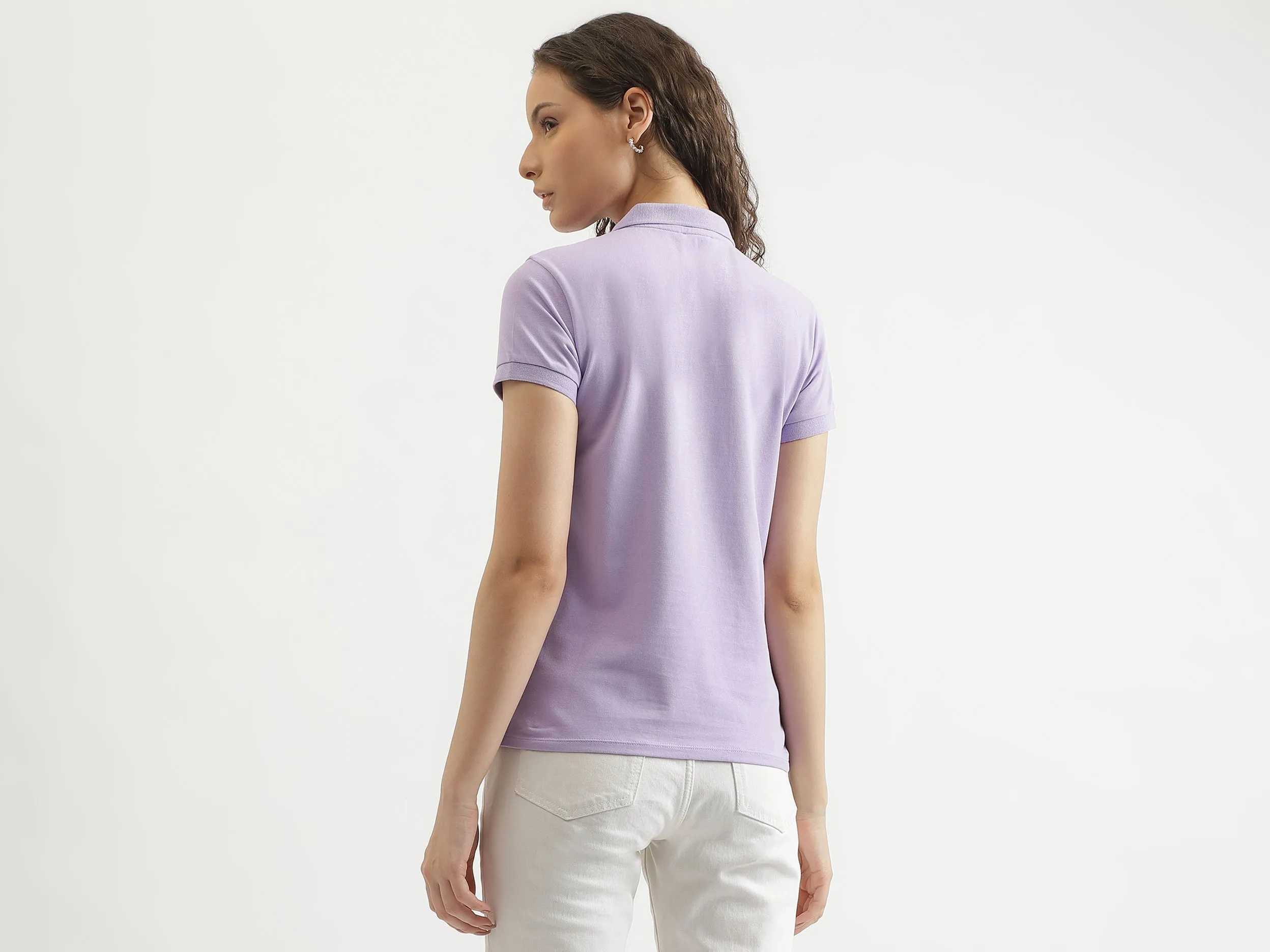 Regular Fit Polo Collar Solid T-Shirt