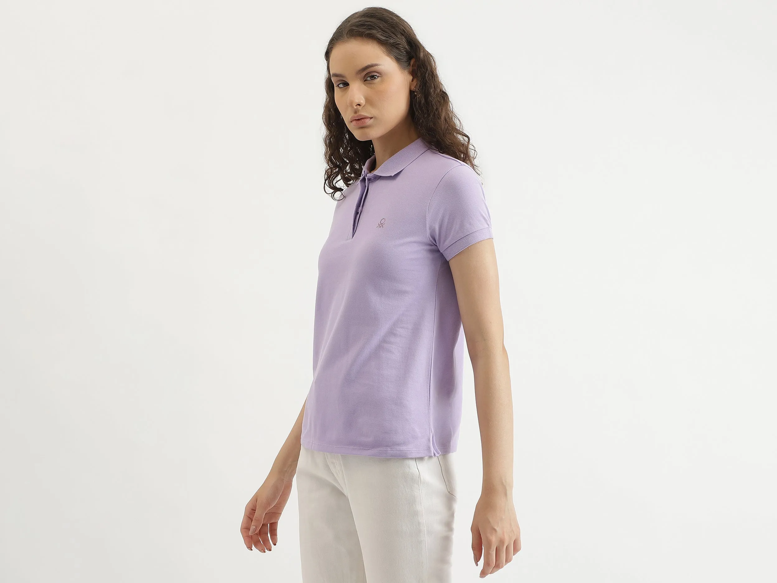 Regular Fit Polo Collar Solid T-Shirt