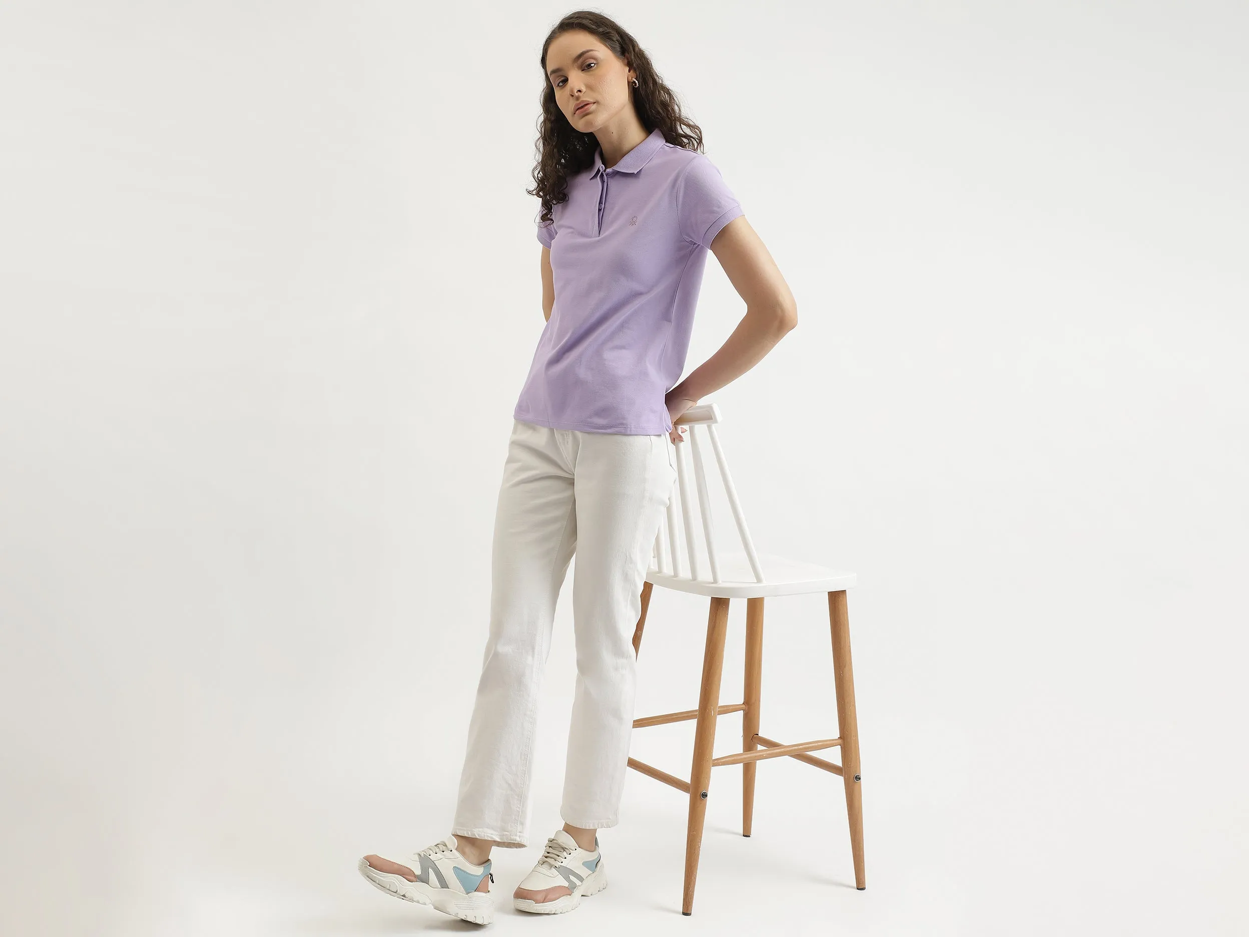 Regular Fit Polo Collar Solid T-Shirt
