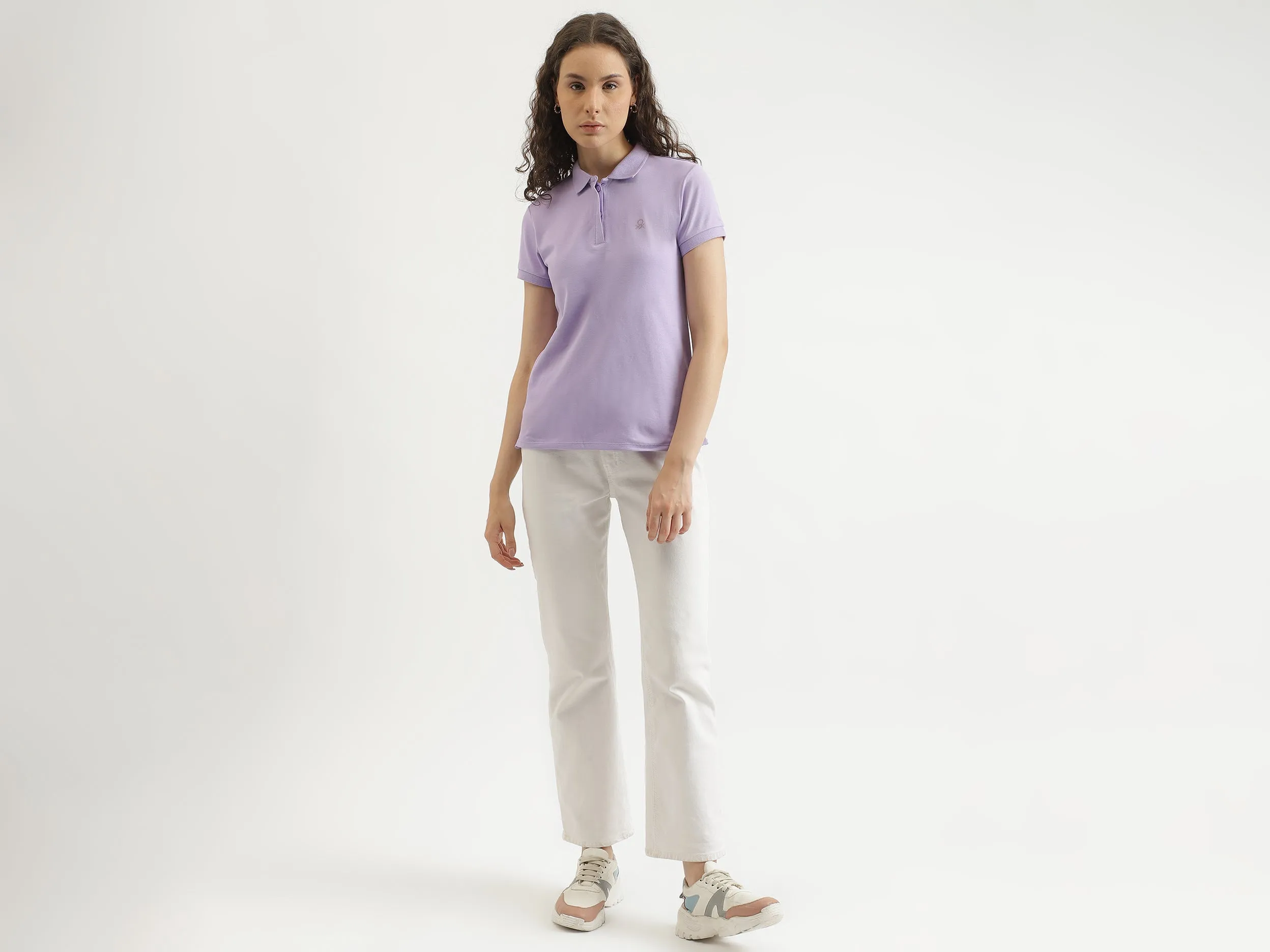 Regular Fit Polo Collar Solid T-Shirt