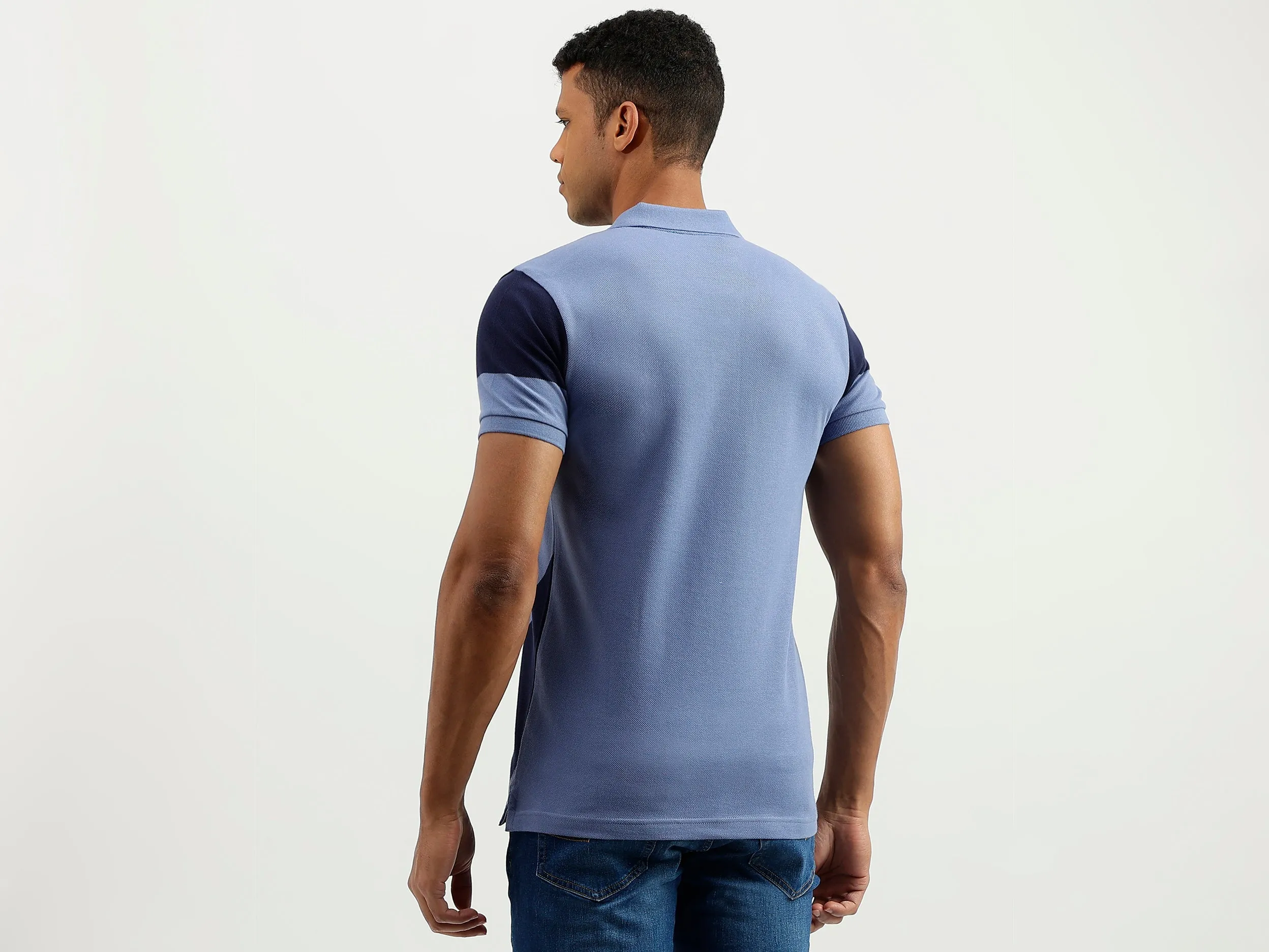 Regular Fit Polo Collar Striped T-Shirt