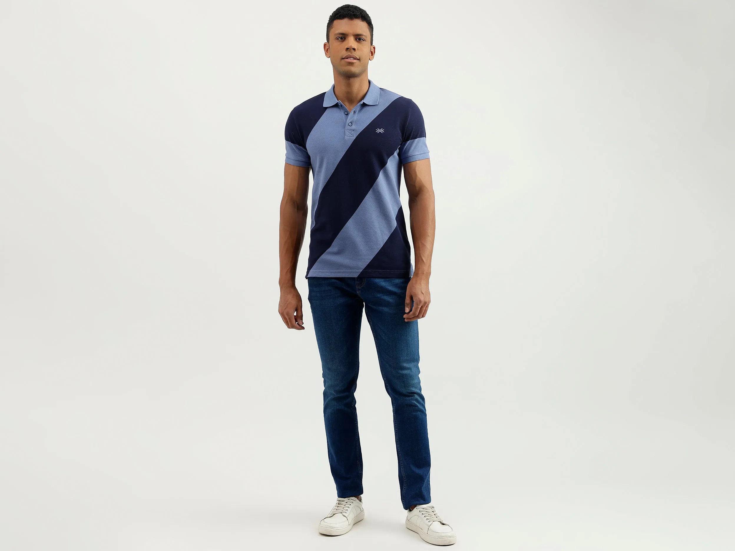 Regular Fit Polo Collar Striped T-Shirt