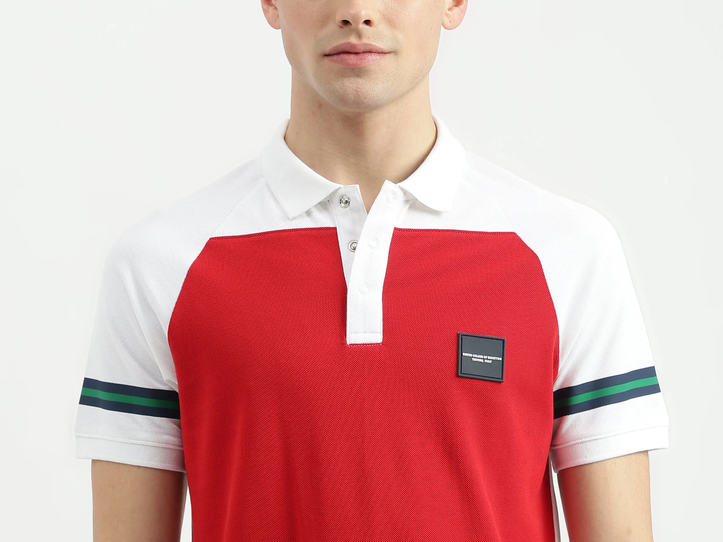 Regular Fit Polo Neck Colorblock T-Shirt