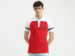 Regular Fit Polo Neck Colorblock T-Shirt