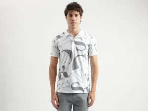 Regular Fit Polo Neck Printed Pattern T-shirt