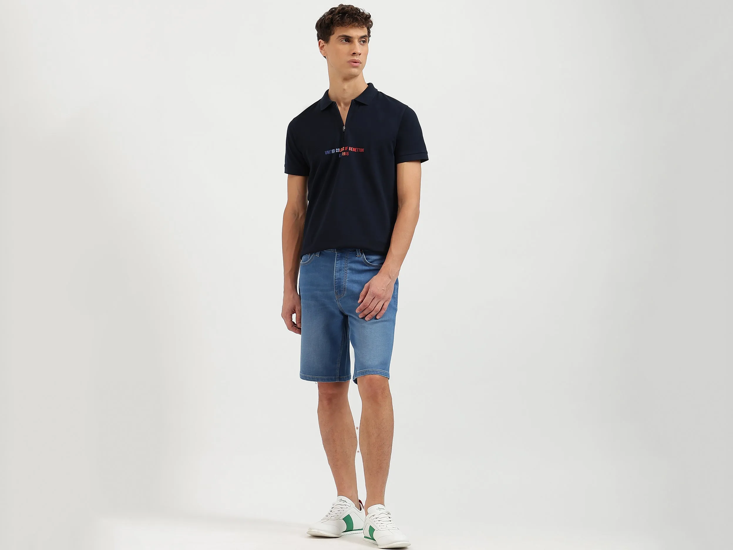 Regular Fit Polo Neck Solid Tshirt