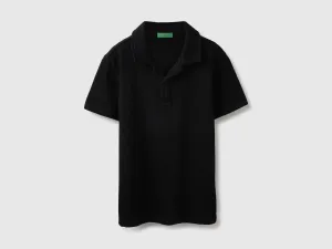Regular Fit Polo Neck Textured T-shirt