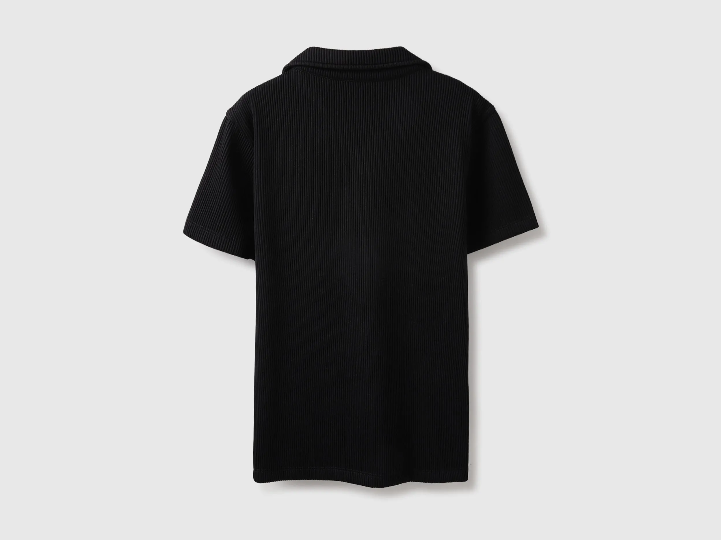 Regular Fit Polo Neck Textured T-shirt