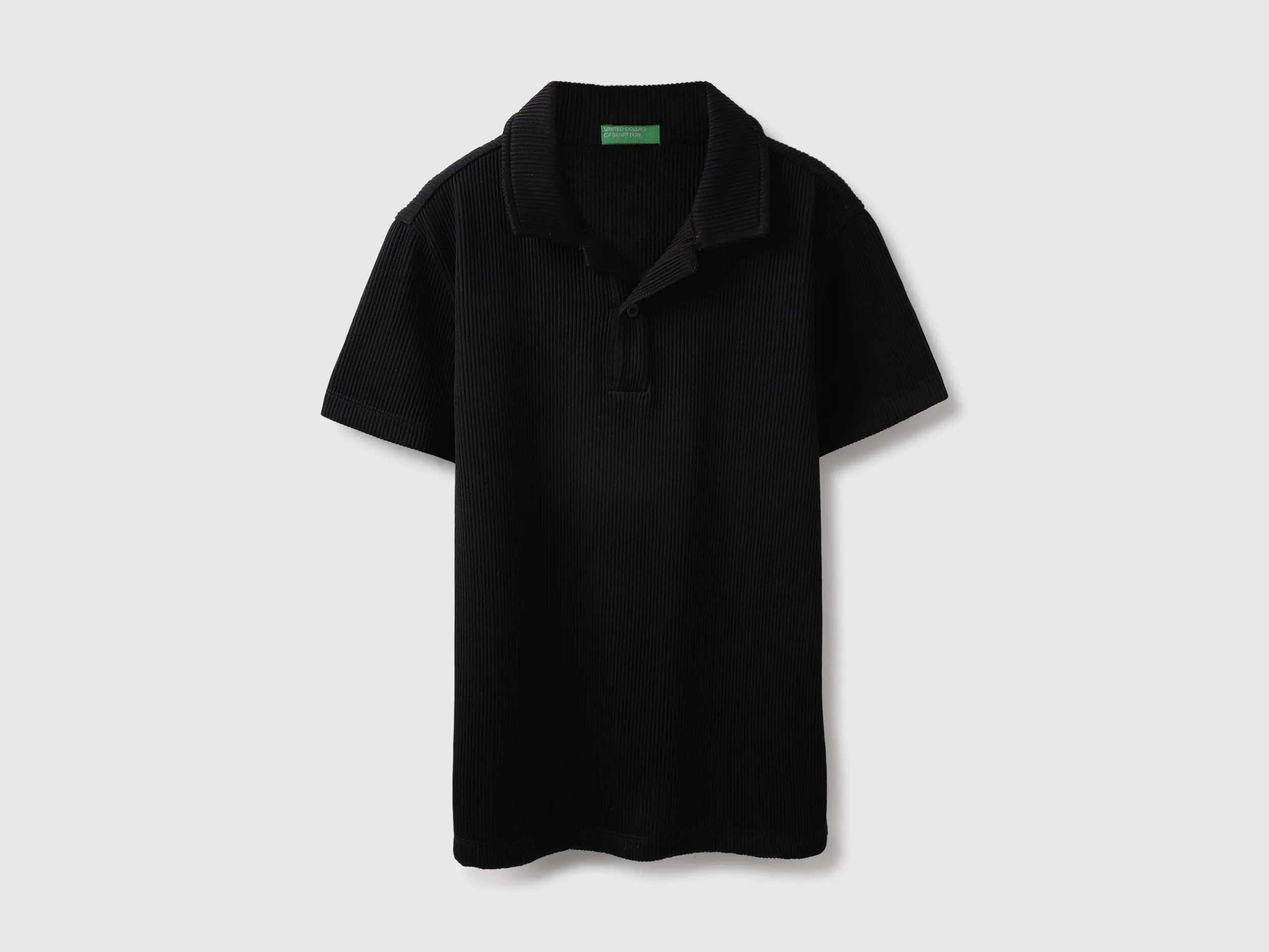 Regular Fit Polo Neck Textured T-shirt
