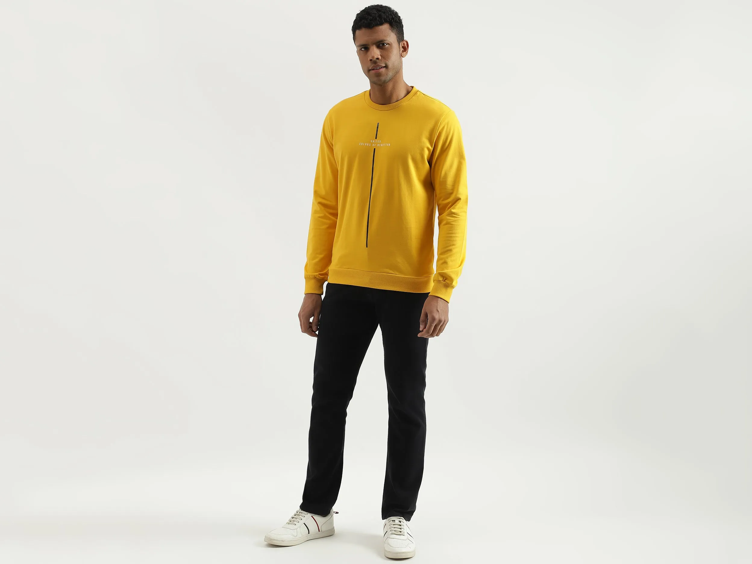 Regular Fit Round Neck Solid Sweatshirt