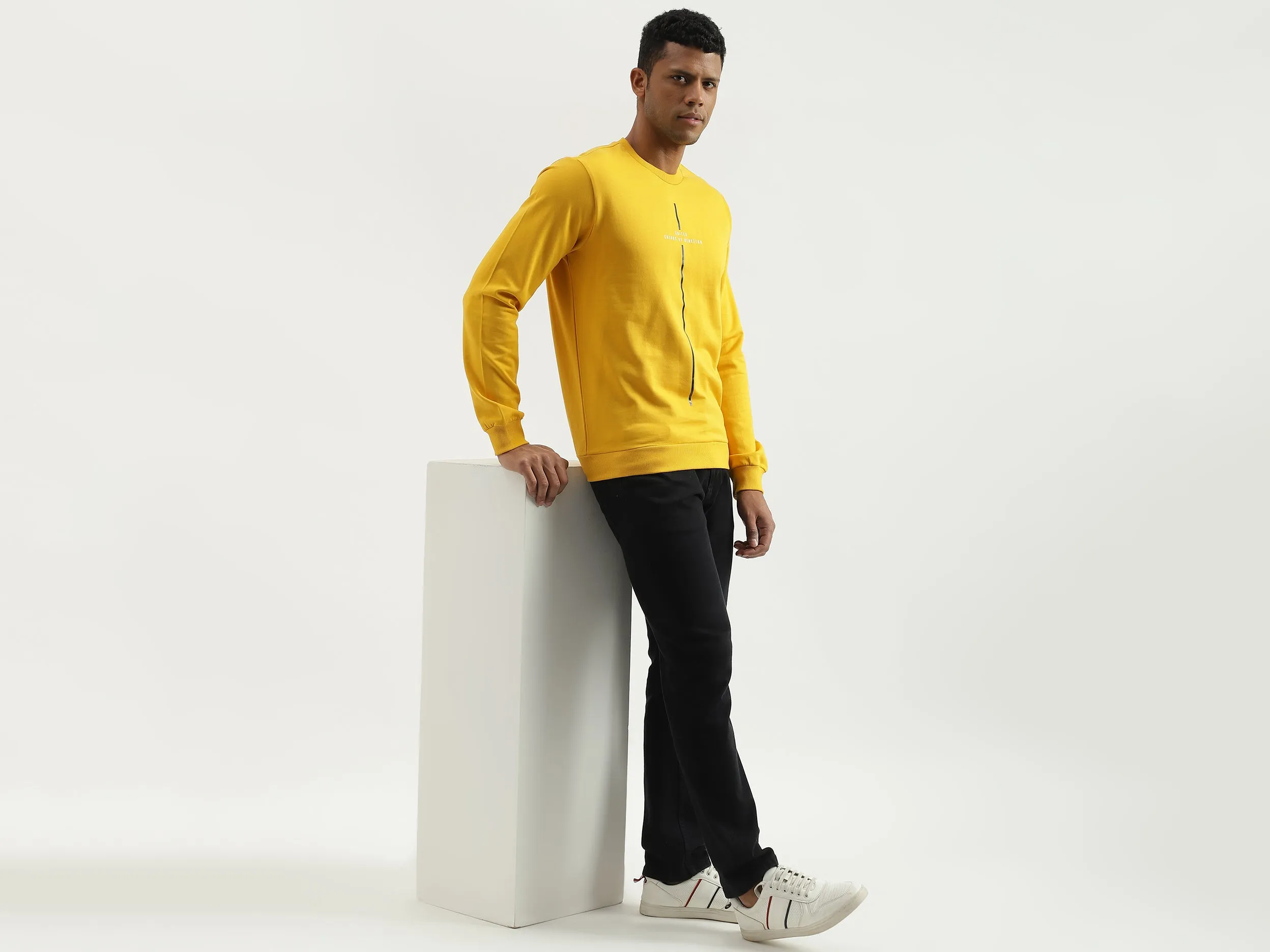 Regular Fit Round Neck Solid Sweatshirt