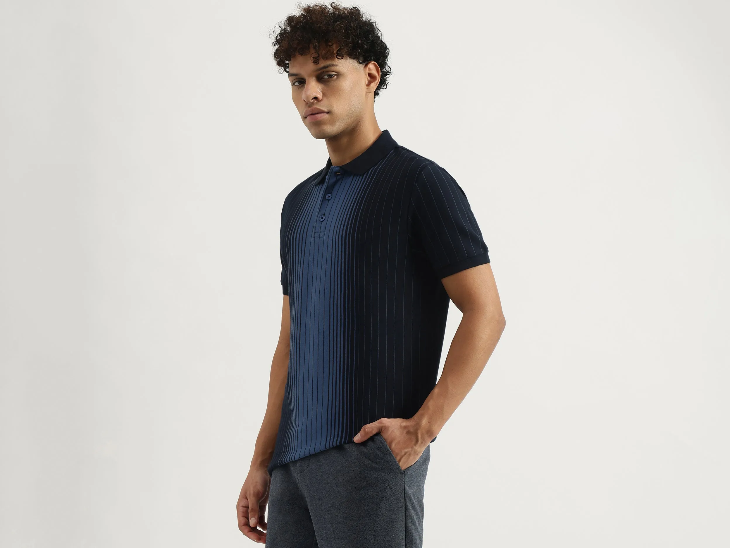 Regular Polo Neck Striped T-Shirt