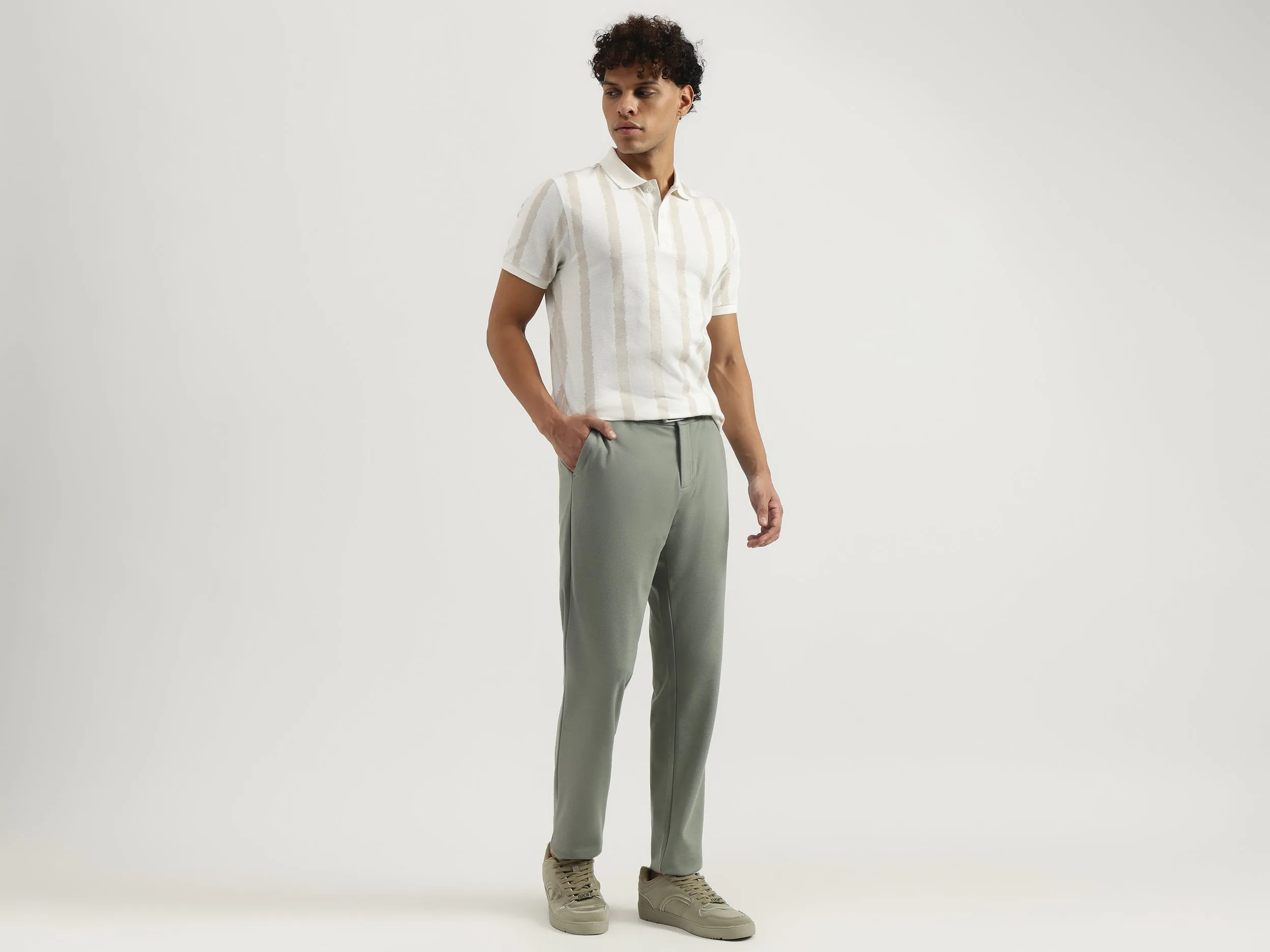 Regular Polo Neck Striped T-Shirt