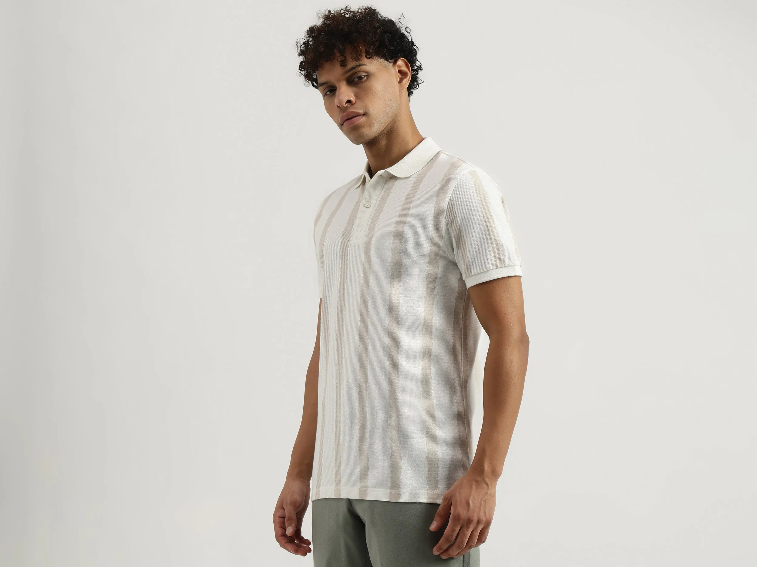 Regular Polo Neck Striped T-Shirt