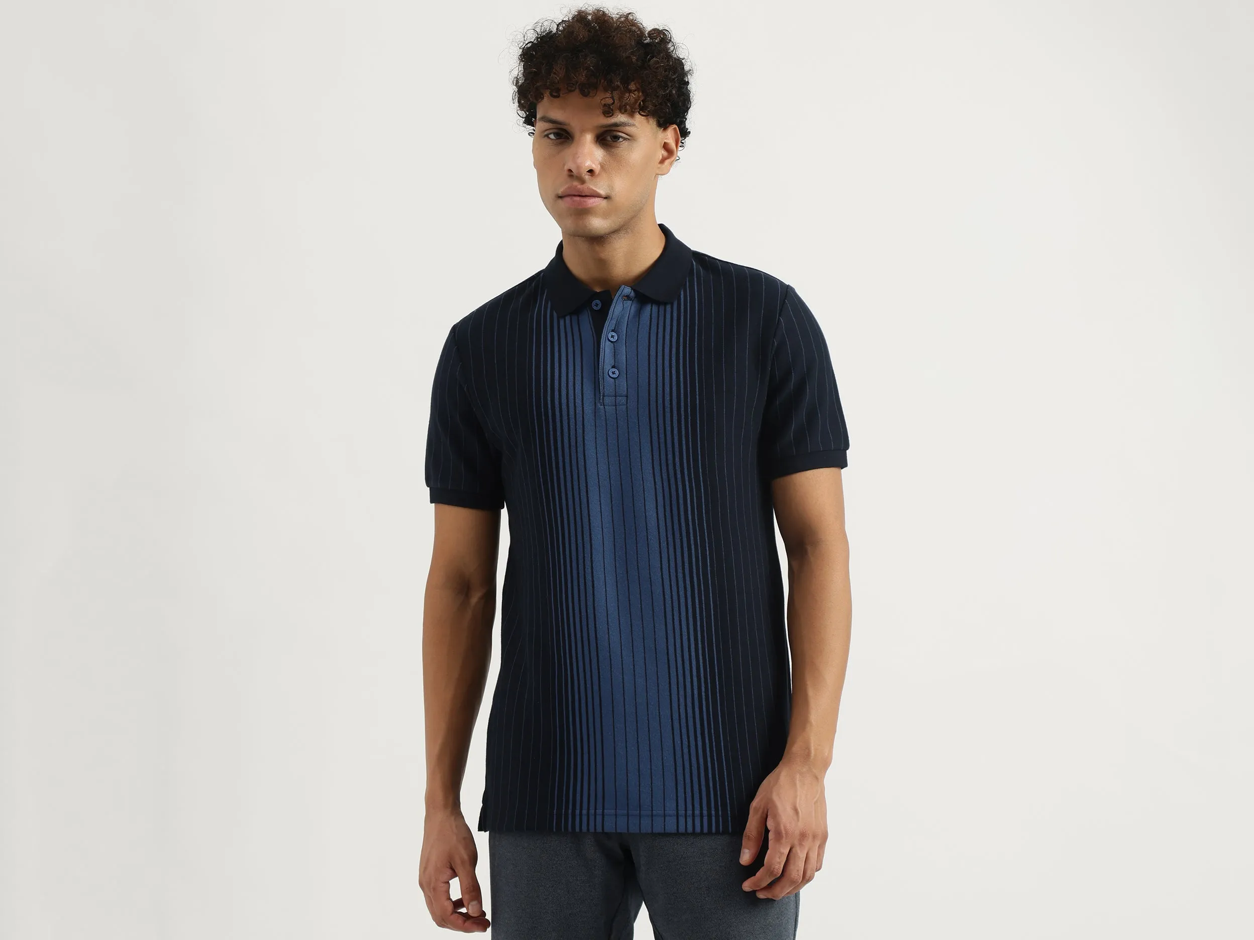 Regular Polo Neck Striped T-Shirt