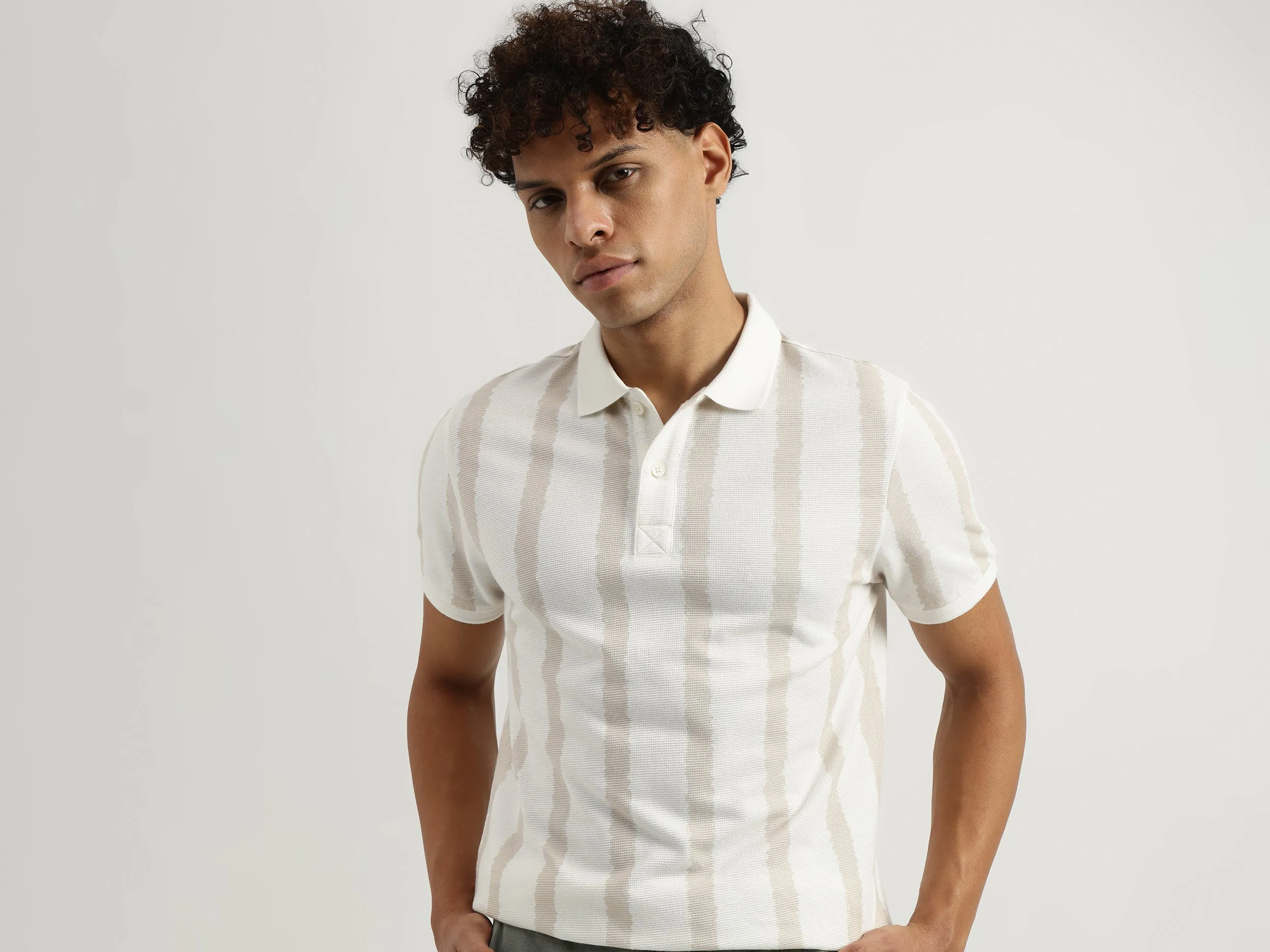 Regular Polo Neck Striped T-Shirt