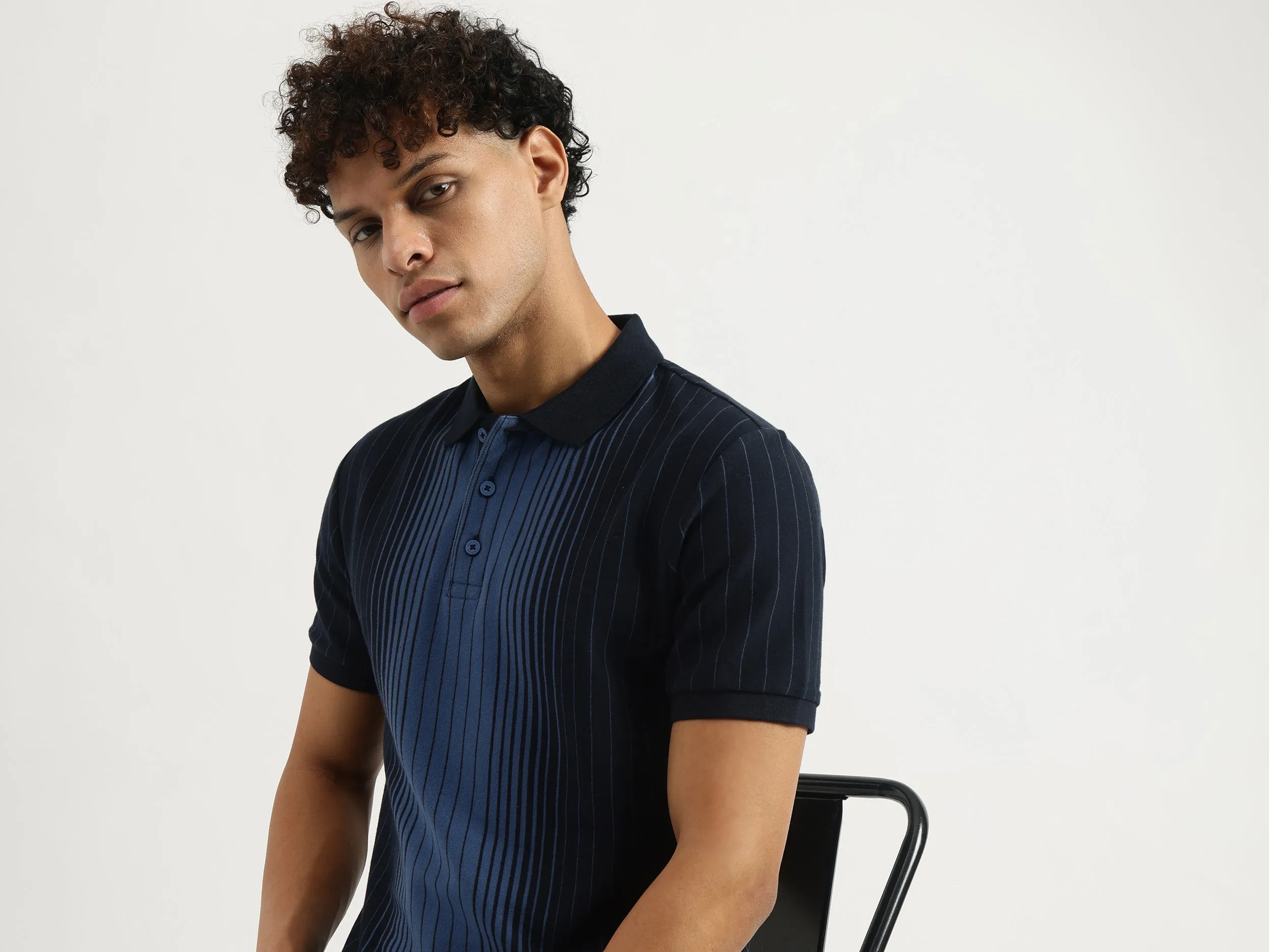 Regular Polo Neck Striped T-Shirt
