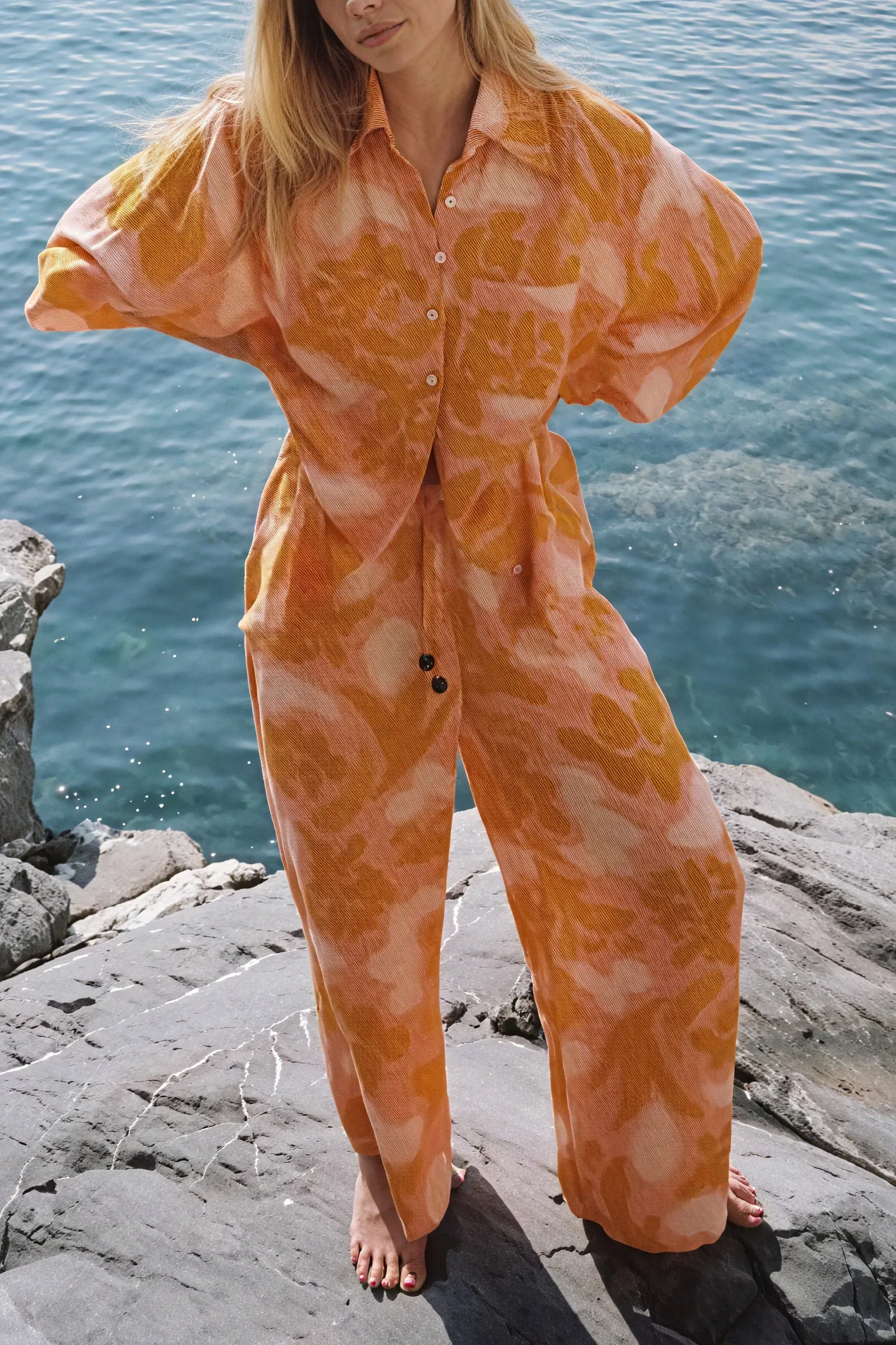 Relaxed Abstract Print Pajama Set