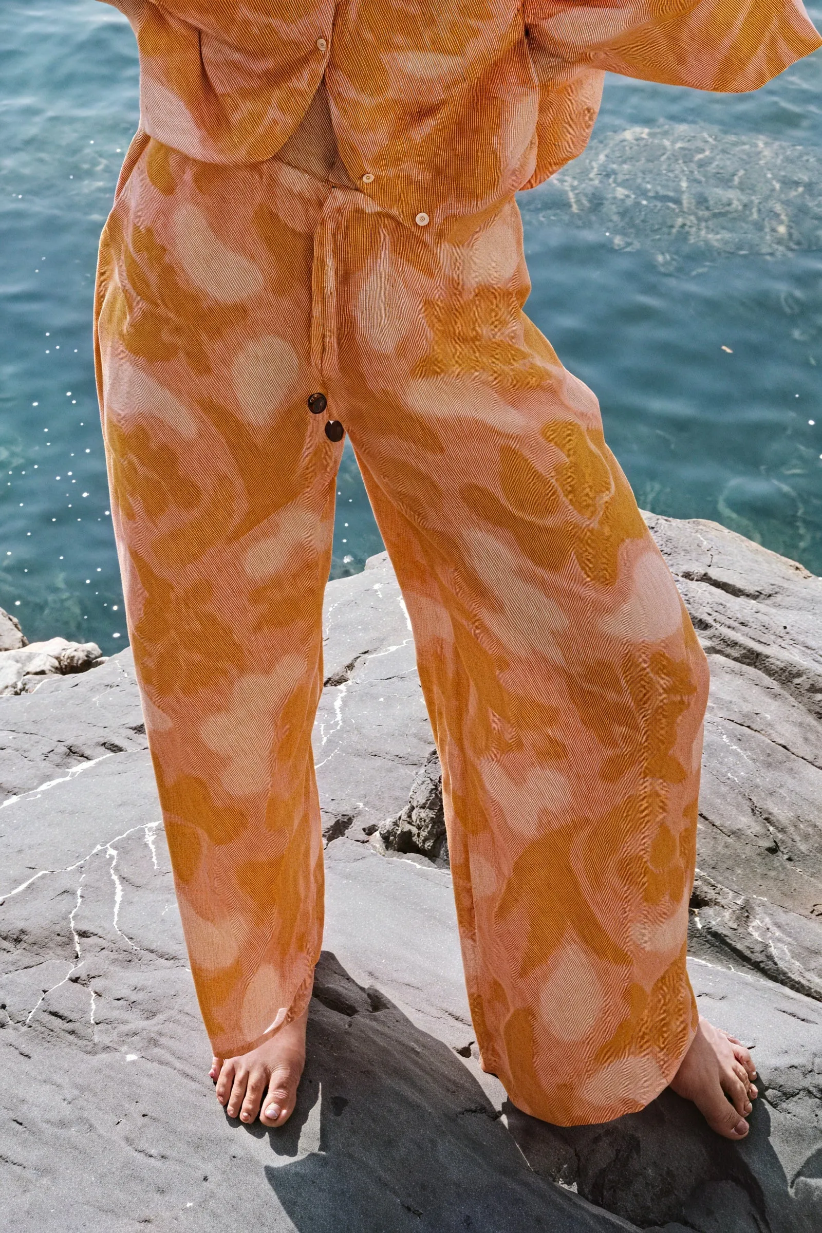 Relaxed Abstract Print Pajama Set
