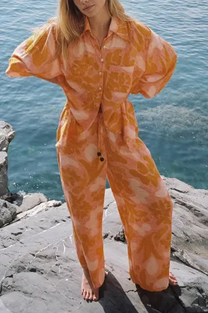 Relaxed Abstract Print Pajama Set
