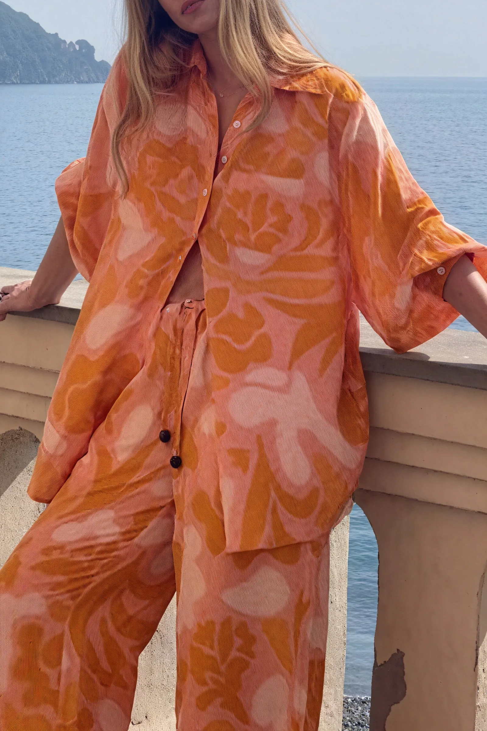 Relaxed Abstract Print Pajama Set