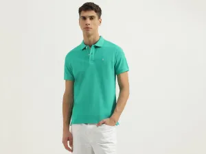 Relaxed Fit Polo Neck Solid Tshirt