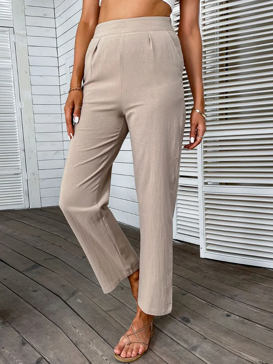 Remiel Linen Pants - Beige