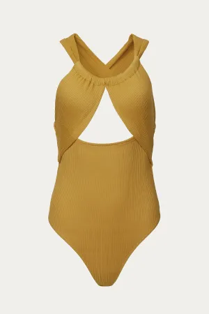 RIBBED CUTOUT BODYSUIT