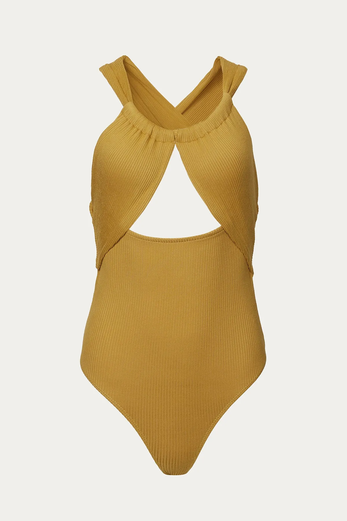RIBBED CUTOUT BODYSUIT