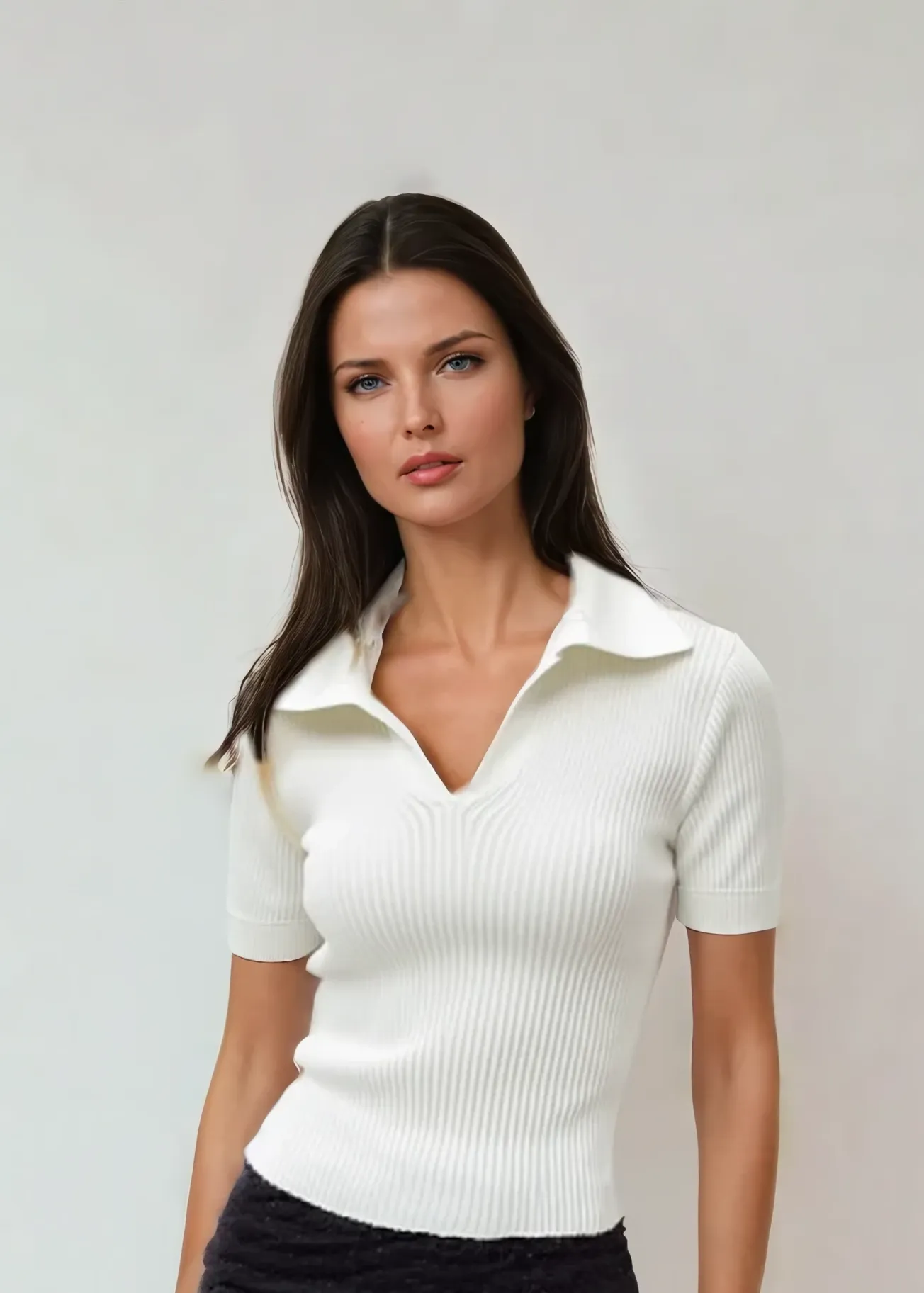 Ribbed Short Polo