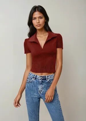 Ribbed Short Polo