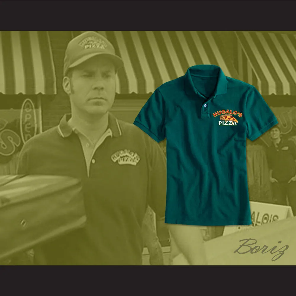 Ricky Bobby Hugalo's Pizza Logo 4 Dark Green Polo Shirt