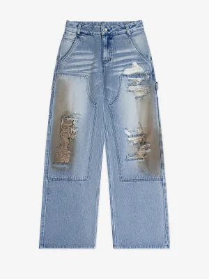 Ripped jeans with wash effect